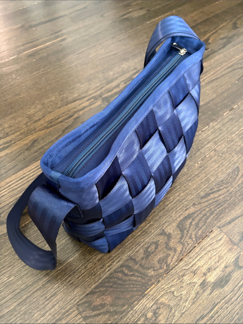 Navy Blue Woven Messenger Bag - Salvage Indigo NWT - Picture 11 of 14